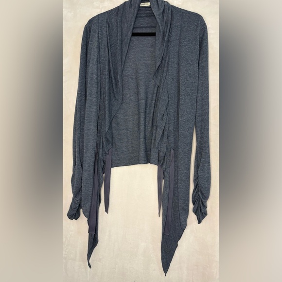 Hazel Charcoal Gray Women's Draped Sweater - Picture 1 of 5